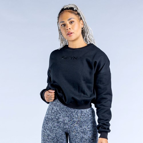 DFYNE Luxe Revive Crop Maglia Nere | VWCIQFU-59