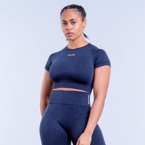 DFYNE Valkyrie Acid Wash Crop Top Charcoal | THDGMUZ-52