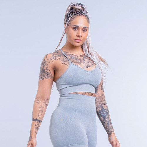 DFYNE Valkyrie Acid Wash Sports Bra Verdi | YBXEOKF-24